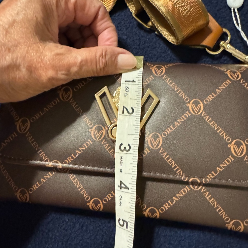 Valentino Orlandi Gold and Brown Crossbody - Picture 7 of 8